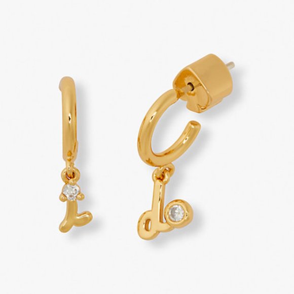 Kate Spade Small Gold Tone Say Yes I Do Bridal Bride Huggies Stud Earrings - Picture 1 of 4